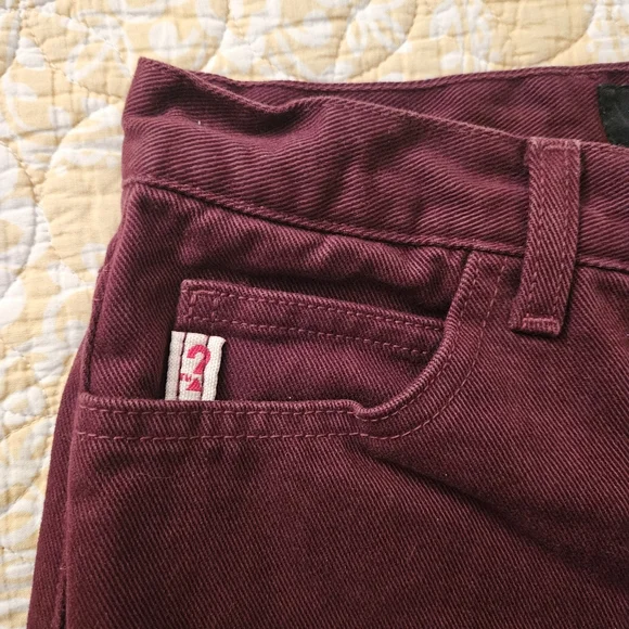 RARE Vintage Guess High Rise Straight Leg Jeans Maroon - Picture 6 of 13